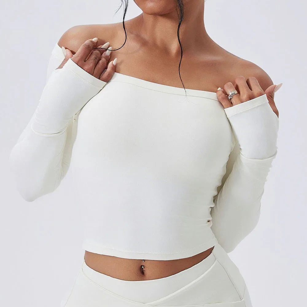 Women's Gym Co ord Set Long Sleeve Top and Leggings