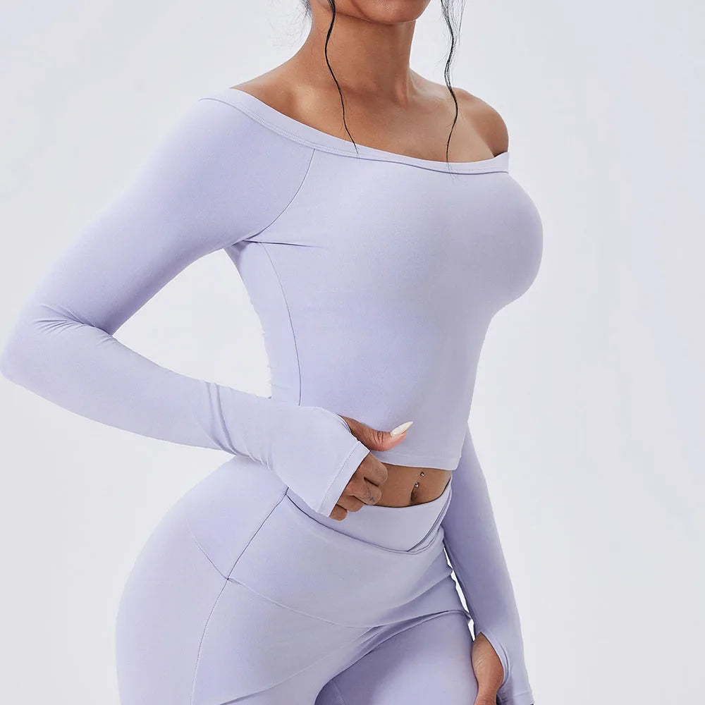 Women's Gym Co ord Set Long Sleeve Top and Leggings